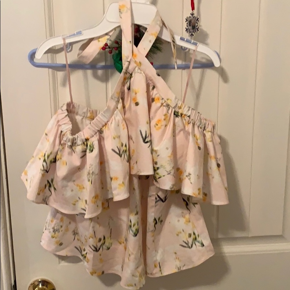 Rebecca Taylor Off-The-Shoulder Halter Top